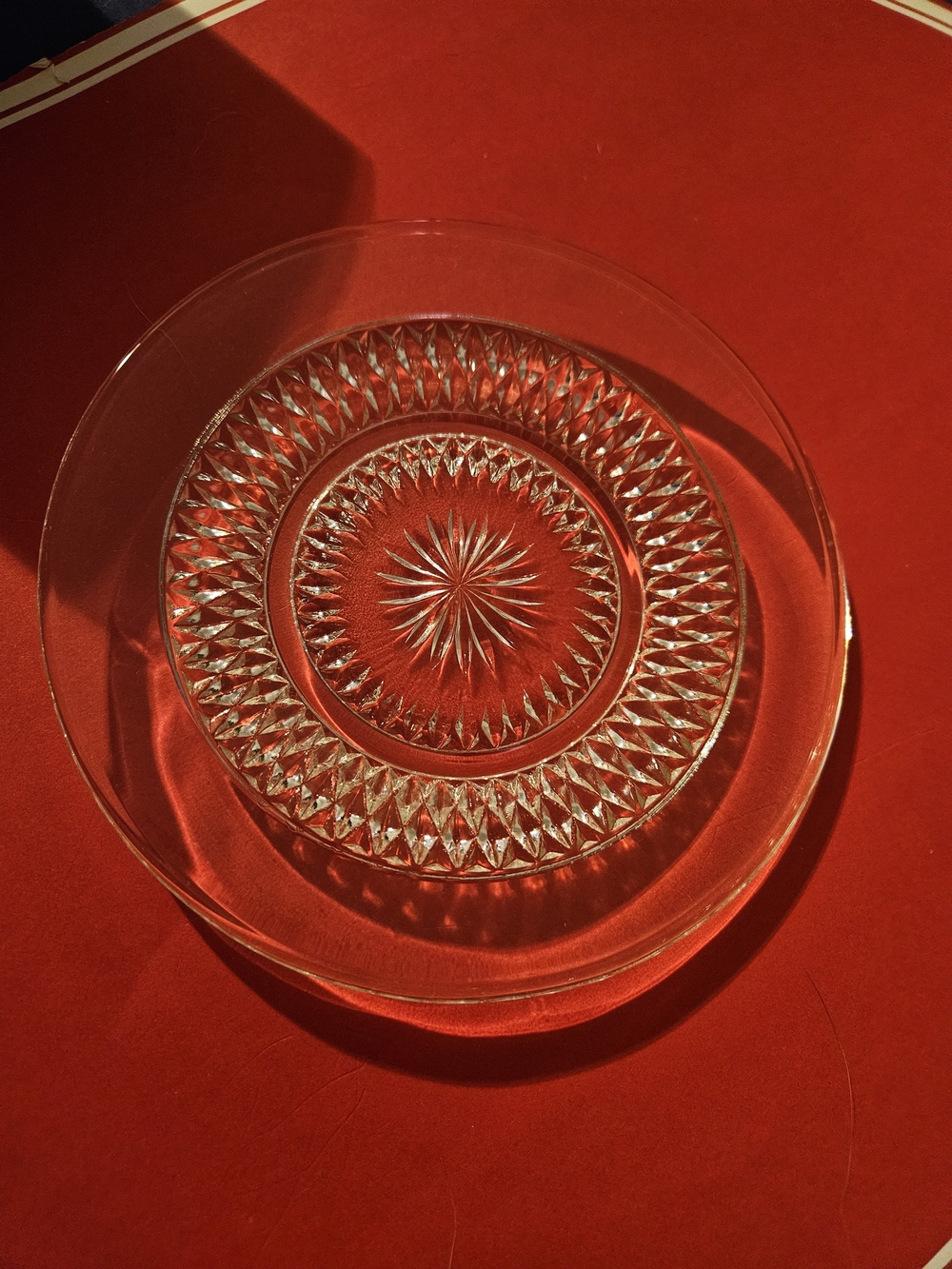 Clear Cut Glass Serving Plate - Classic Clear